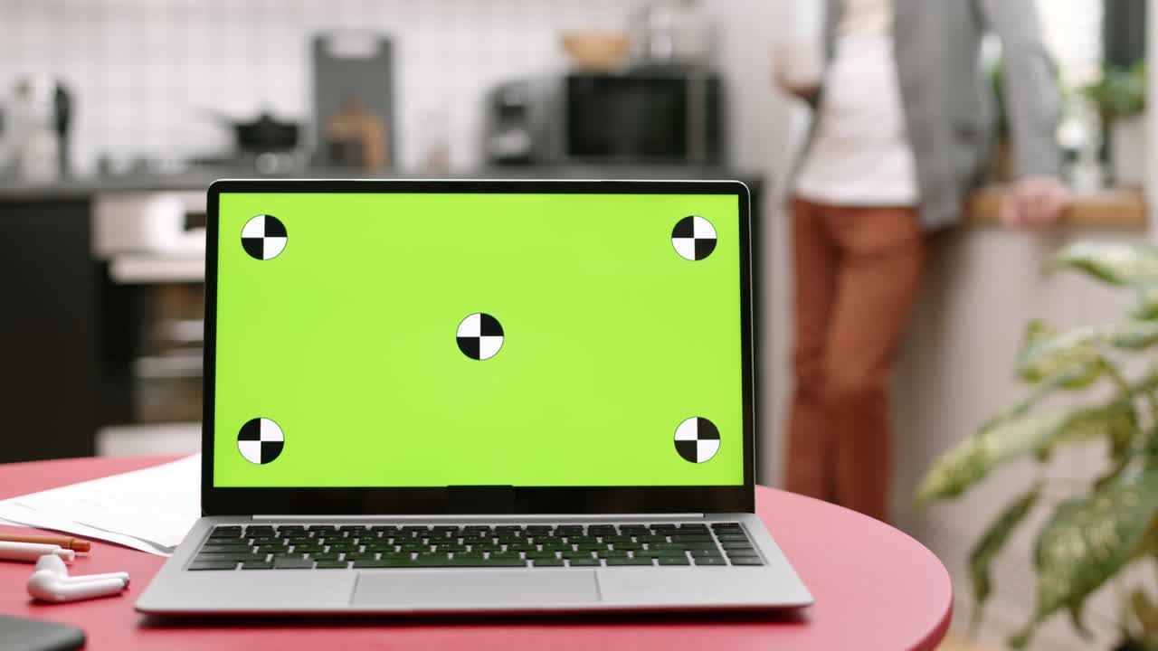 portátil con pantalla de tecla de croma