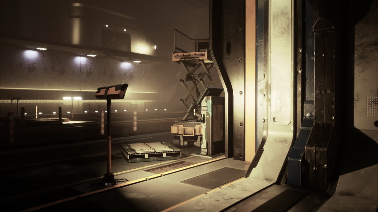 Laboratory interior with advanced equipment and dim lighting in modern facility