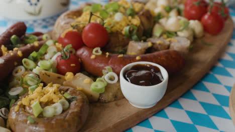 sausage and tomatoes food photography