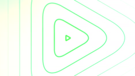 signo del jugador en fondo blanco. movimiento. contorno de forma triangular se mueve en ondas desde el centro. el signo de la flecha del jugador pulsa en fondo blanco