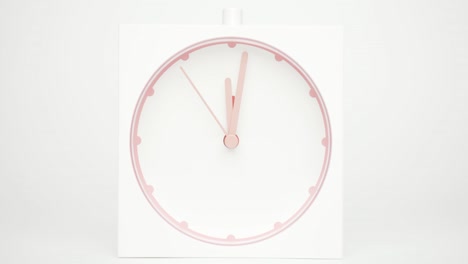white alarm clock isolated on white background, showtime 12.03 am or pm.