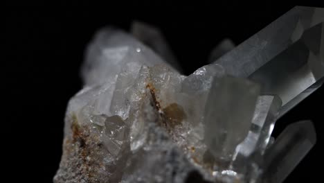 macro shot of a group of quartz crystals