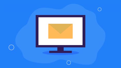 laptop with envelope email tech