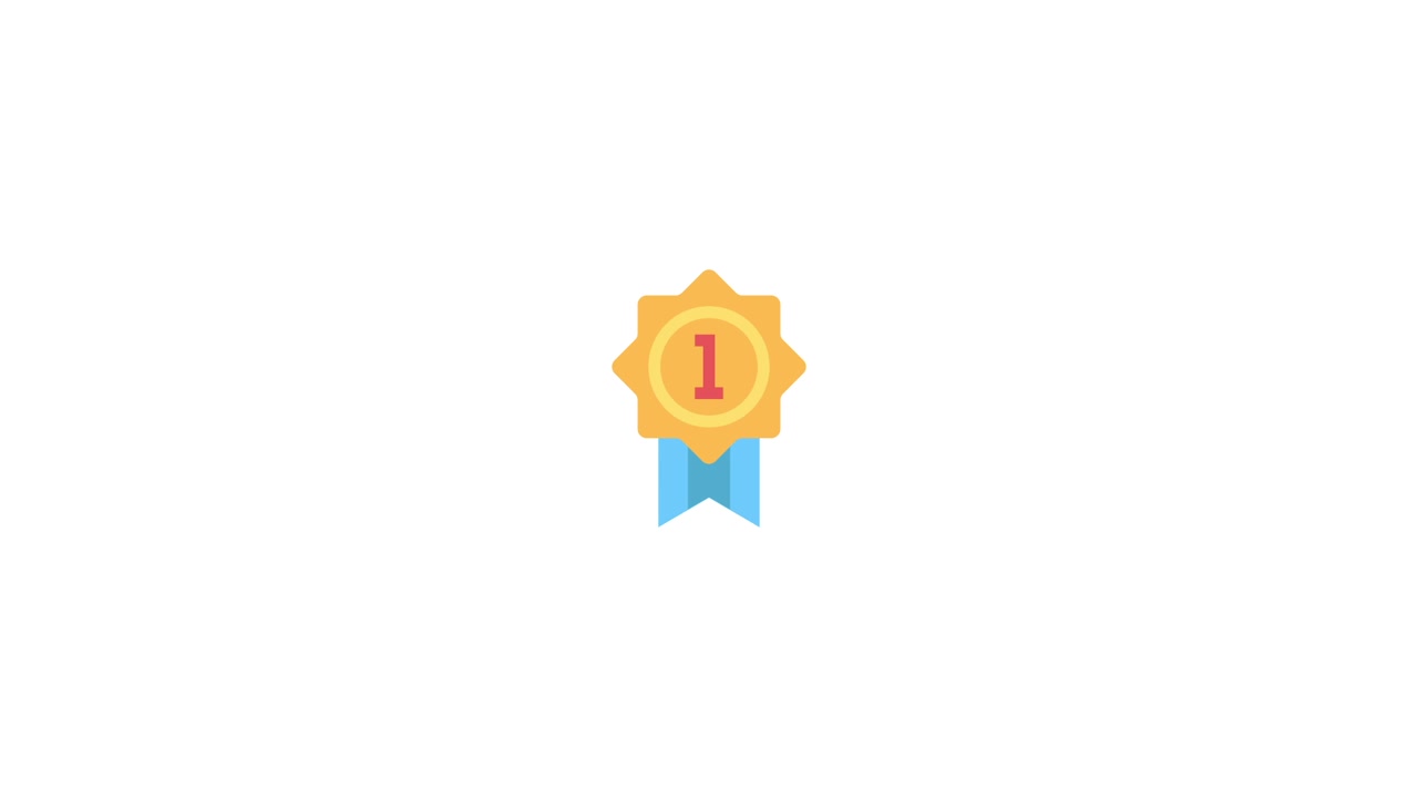 Animated First Place Gold Medal Icon