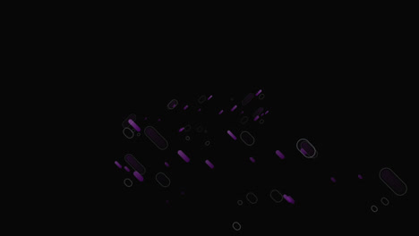 digital animation of abstract purple shapes against black background