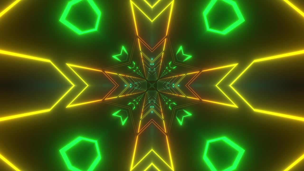 Neon Tunnel Geometric Abstract Art