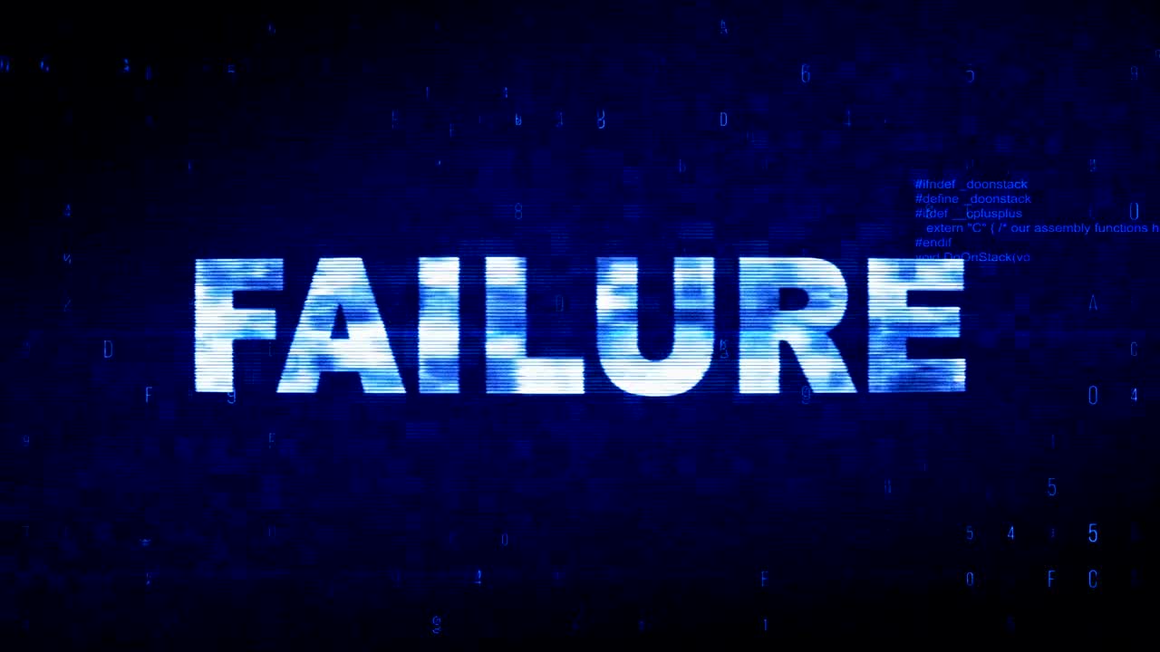 fallo texto ruido digital sacudida glitch distorsión efecto error animación.