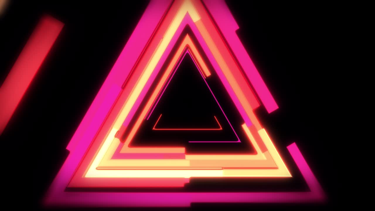 Vibrant VJ Style Visual Of Brightly Colored Triangles