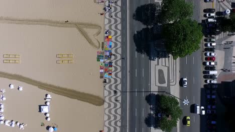 Atlantic-avenue-Along-The-City-Beach-Of-Copacabana-In-Rio-De-Janeiro,-Brazil