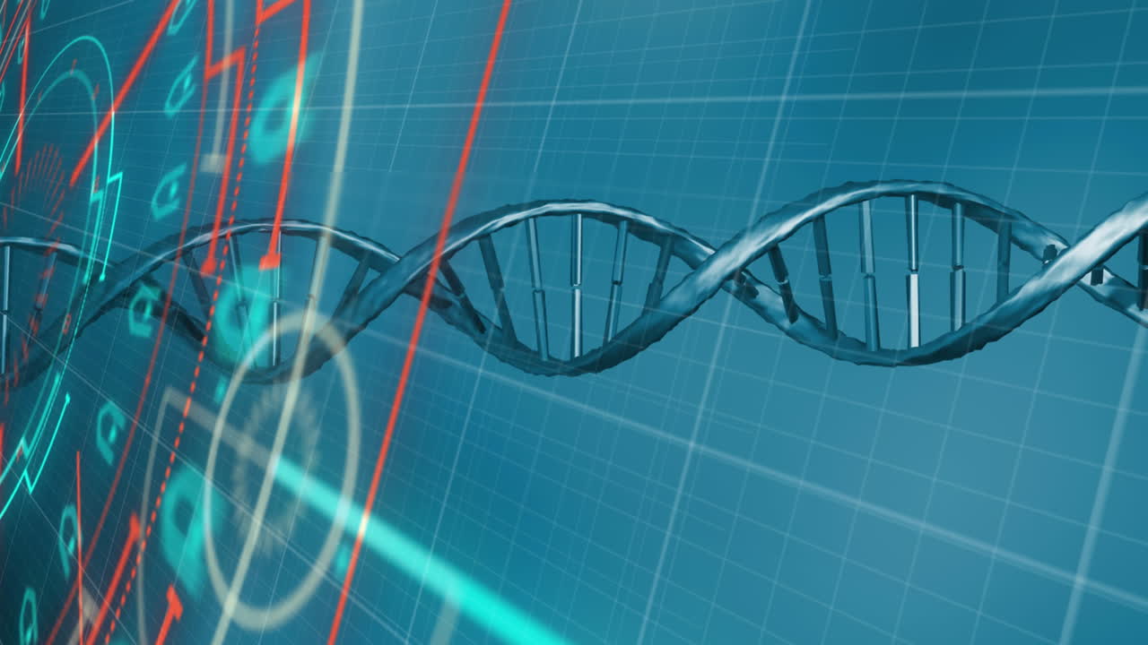 animación del escaneo del alcance sobre la cadena de adn