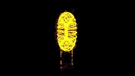 toroidal coil inductor. wireframe low poly mesh technology