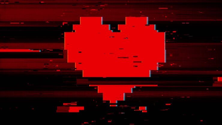 Glitched Pixel Heart