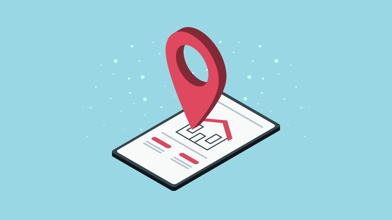 aplicación móvil de bienes raíces que muestra la ubicación de una propiedad