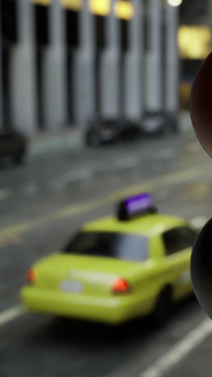 Vista stradale con un focus sui semafori e sulle auto nelle vicinanze in una città