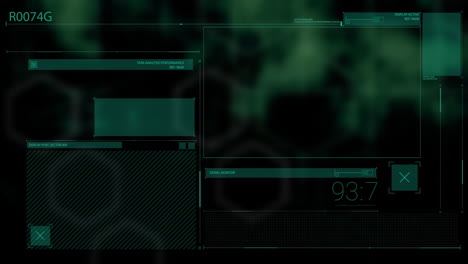 animación de las pantallas de la interfaz digital de la computadora escaneado