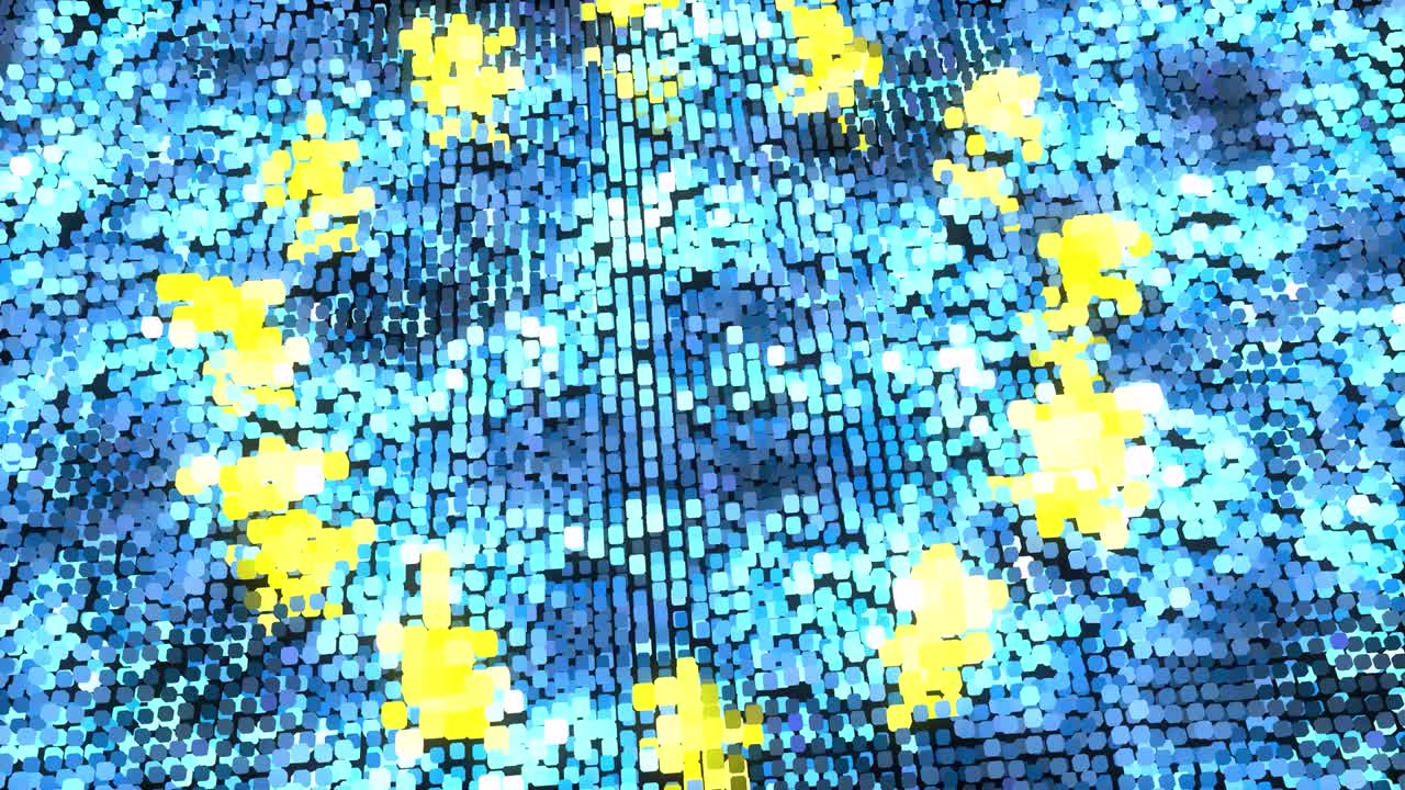 bandera brillante de la unión europea - bucle