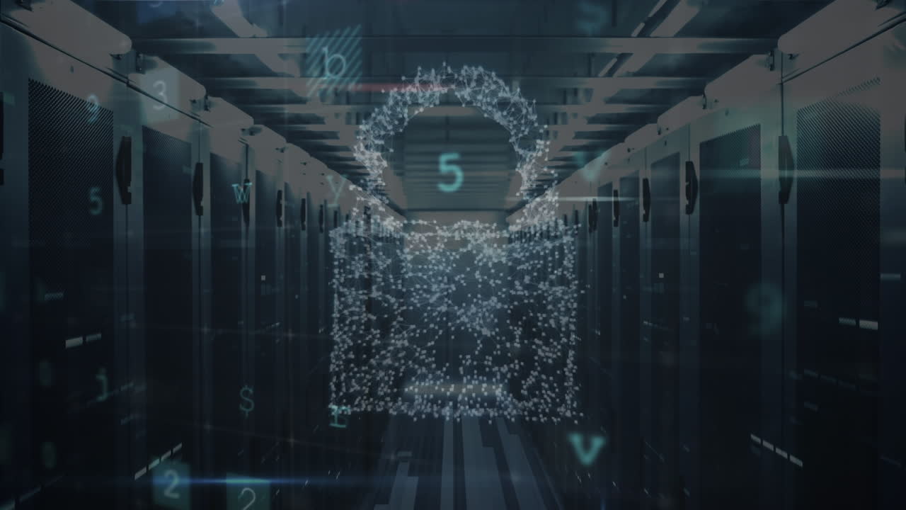 Animation of data processing over server room