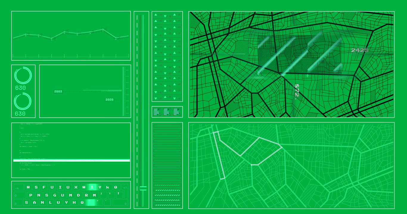 Animation of data processing over transparent background