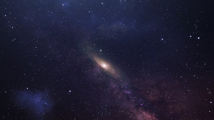 the galaxy in the center of a nebula in the great universe 4k