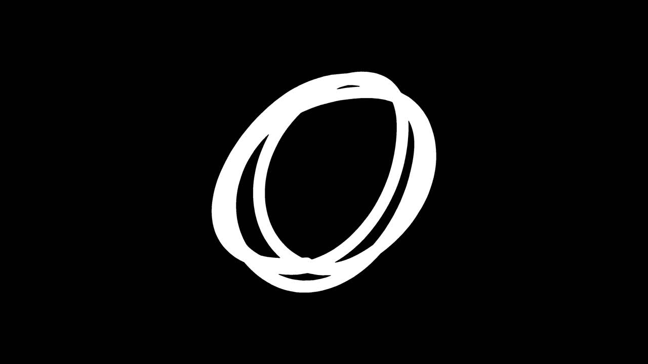 Hand-Drawn Animated White Circle Loop on Black Background