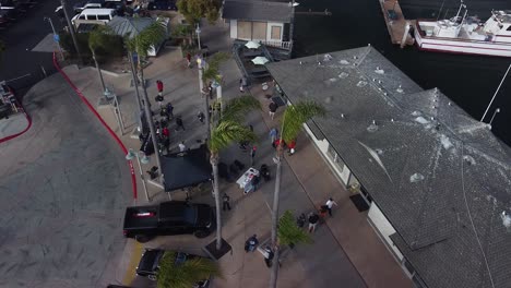 drone view of hm landing san diego bay