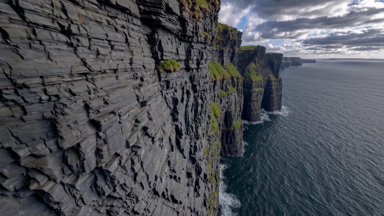 Aerial View of the Dramatic Cliffs of Moher in Ireland