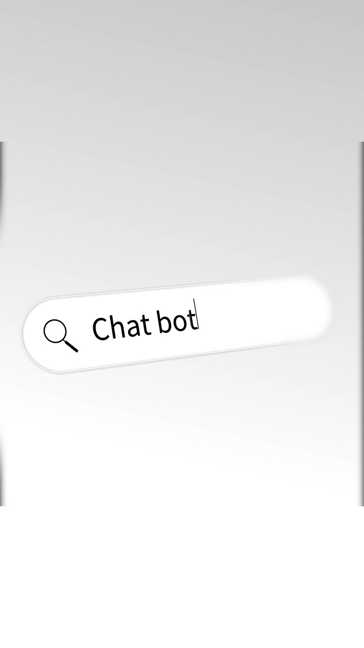 Chat bot search bar background white rounded input field cursor text magnifier icon and clean gray