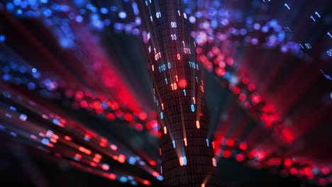 abstract seamless red and blue hacking digital binary code matrix 01 background loop. hacker, dark web, matrix, digital data code in safety security technology concept.