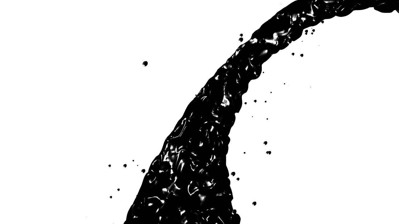 flujo negro abstracto. textura de fluido de aceite. bucle de animación 3d digital 4k