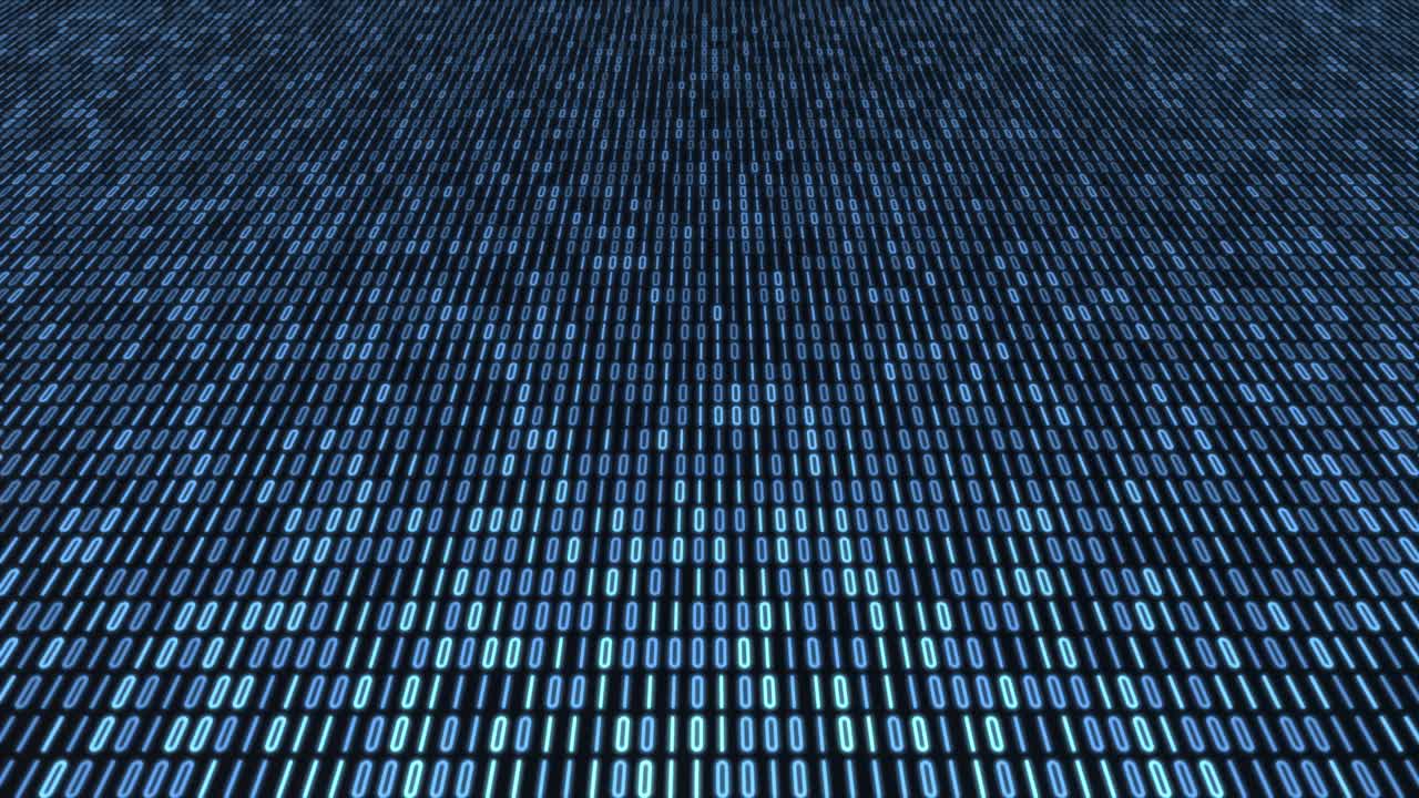 Blue Binary Code Loop 4K