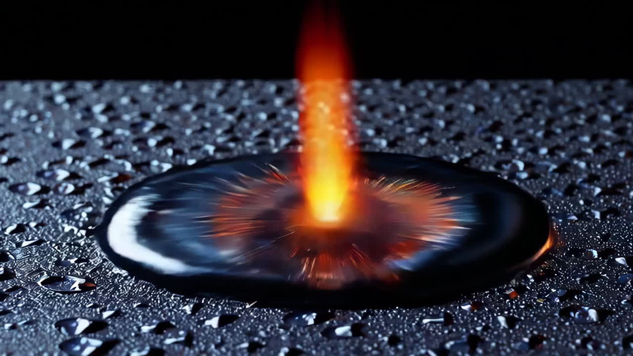 Intense Sparks Erupting from Molten Material on a Textured Surface
