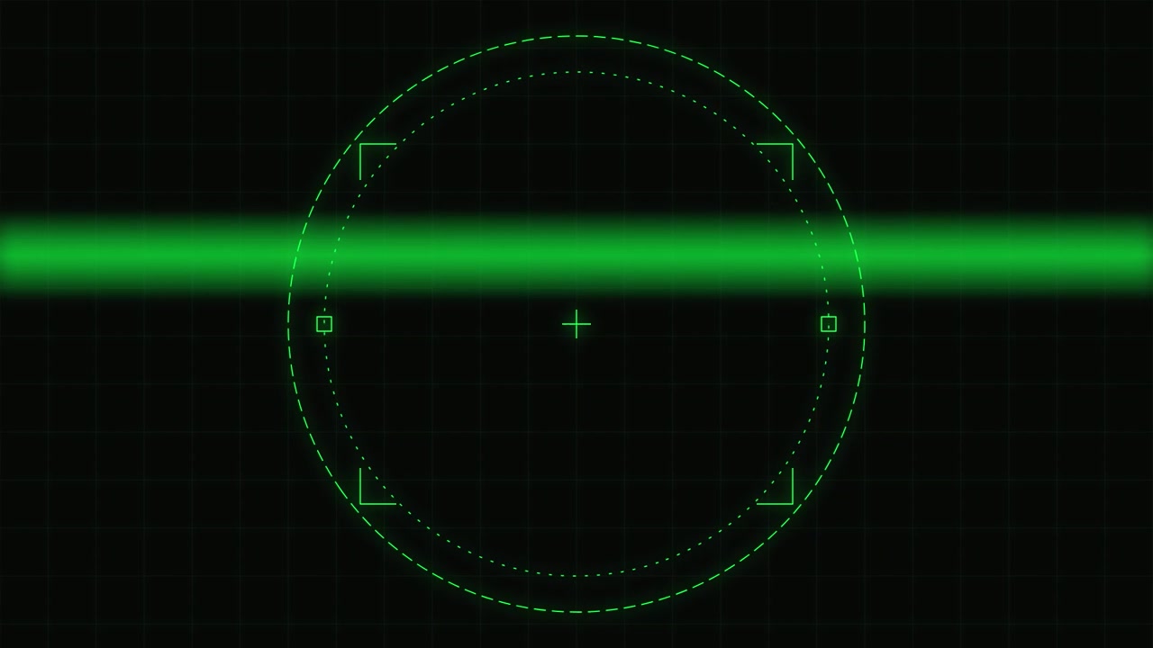 Digital Green Scanning HUD Interface Overlay