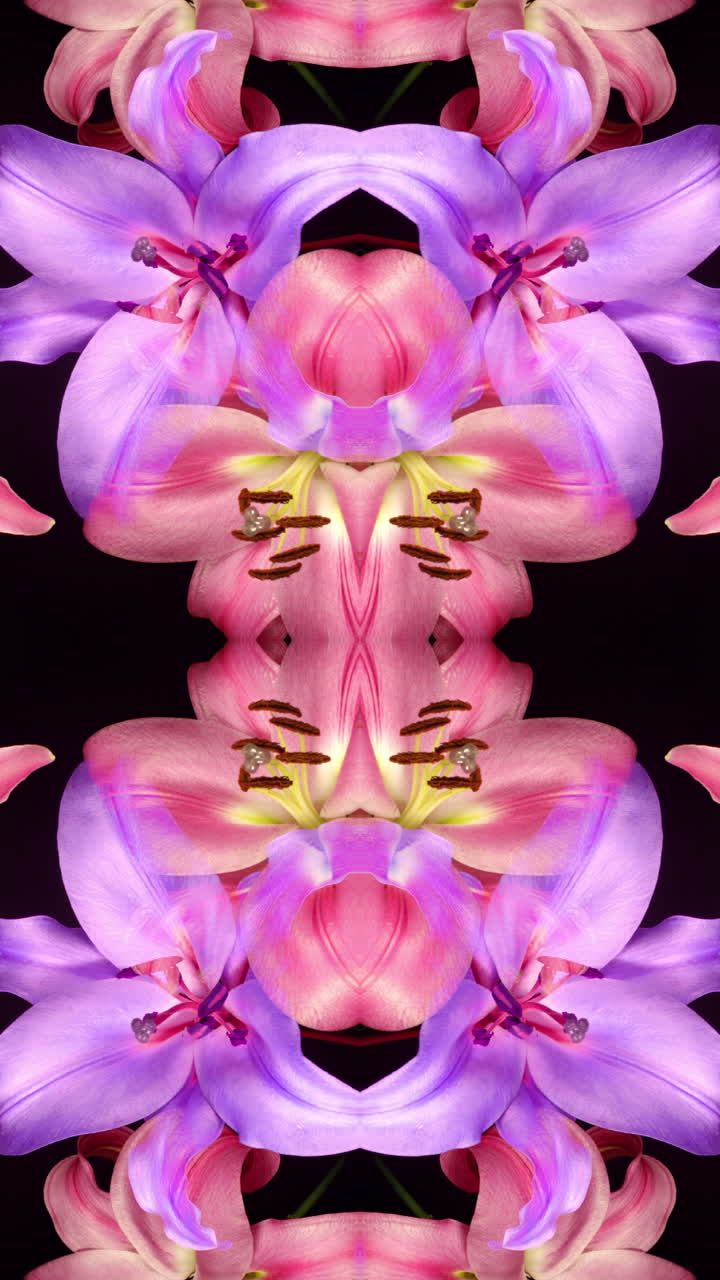 una flor de lirio creciendo en el lapso de tiempo