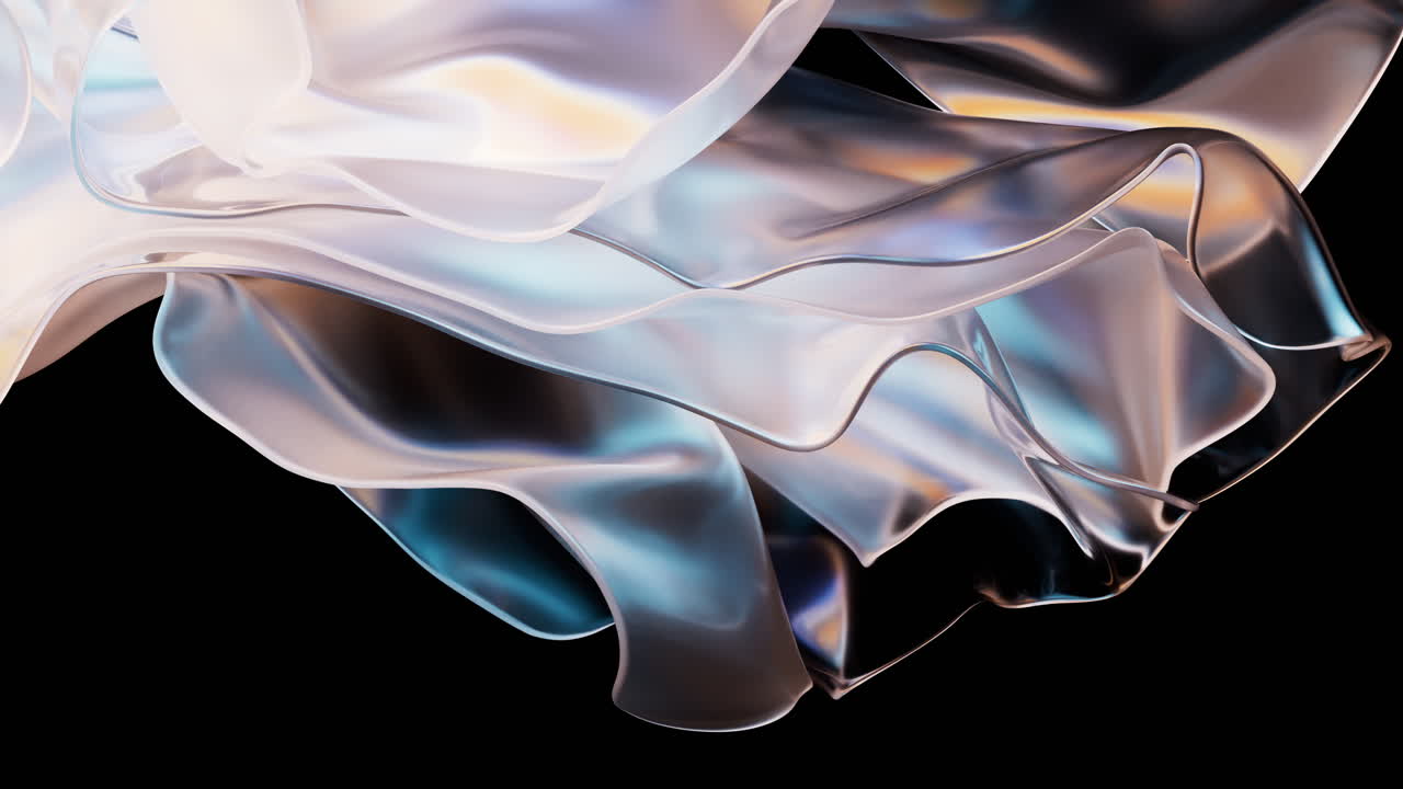 Flowing transparent multilayer cloth background, 3d rendering.