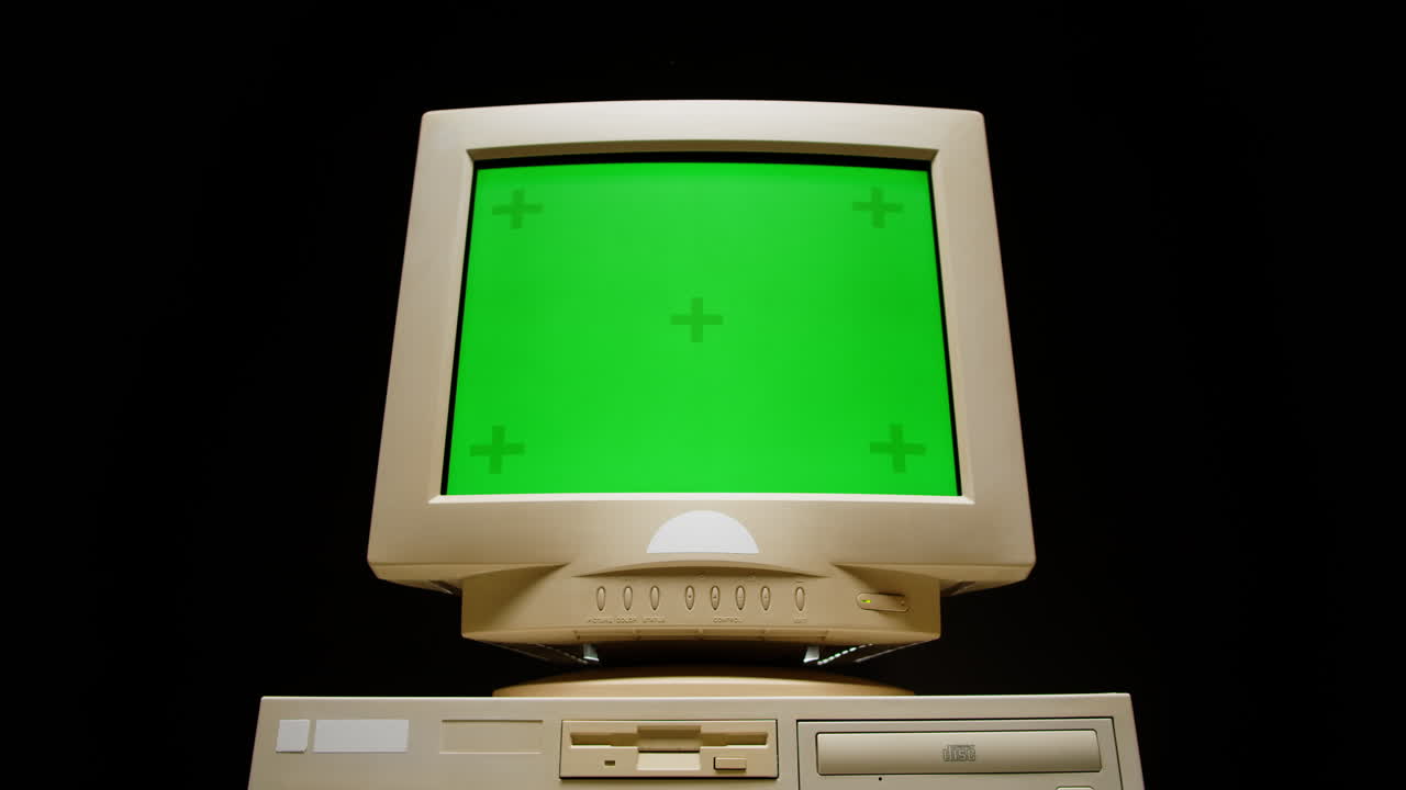 Vintage CRT Monitor and Computer