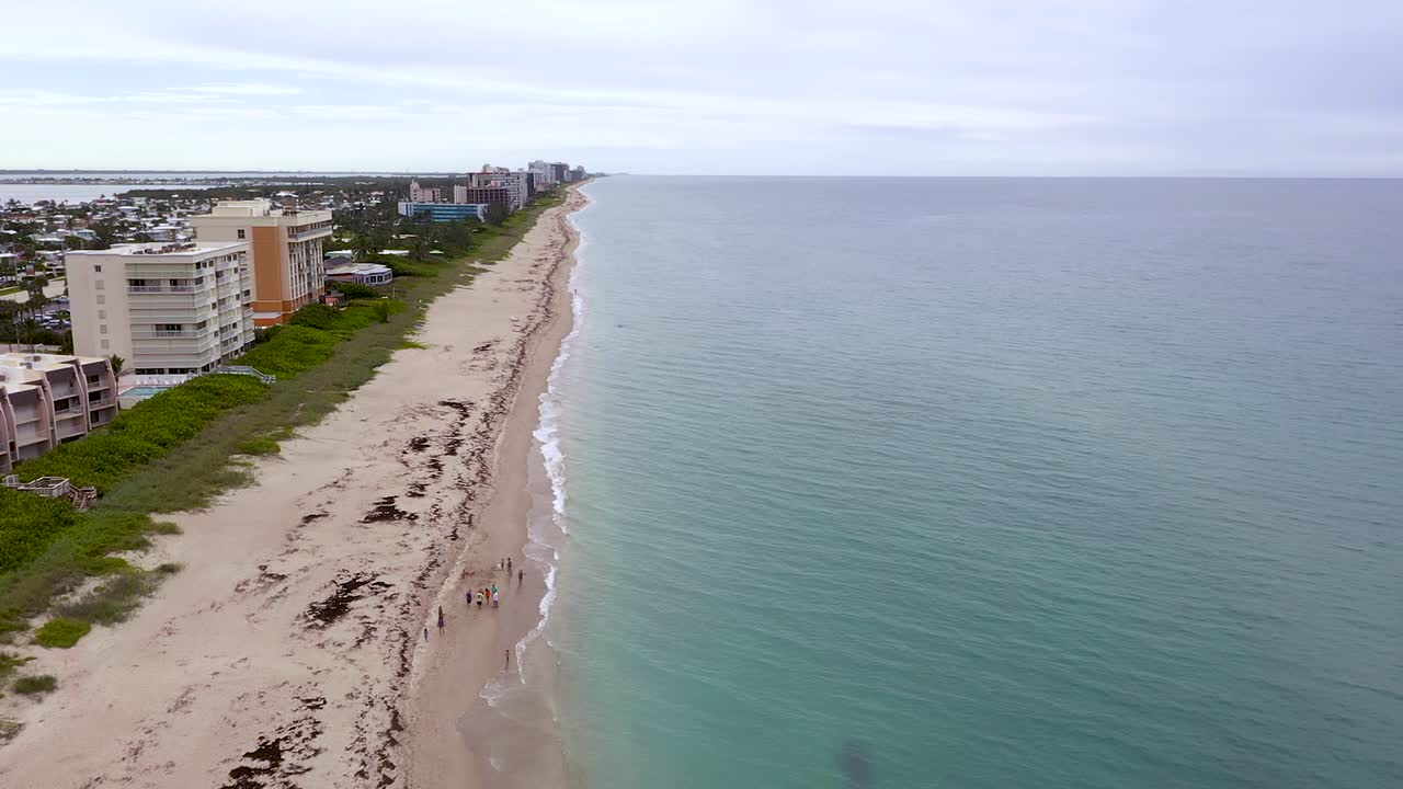 Oceanfront Resorts on Florida Beach Coastline on Hutchinson Island - Aerial