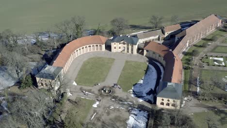 drone aerial footage of weimar on a sunny spring day