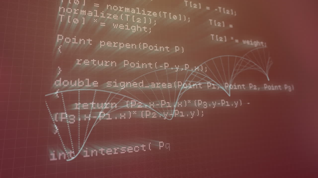 Animation of processing data and dna helix rotating on brown screen
