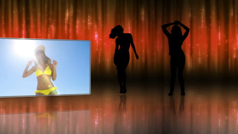 Silhouetten-Und-Videos-Von-Tanzenden-Frauen