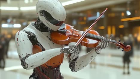 a robot playing the violin