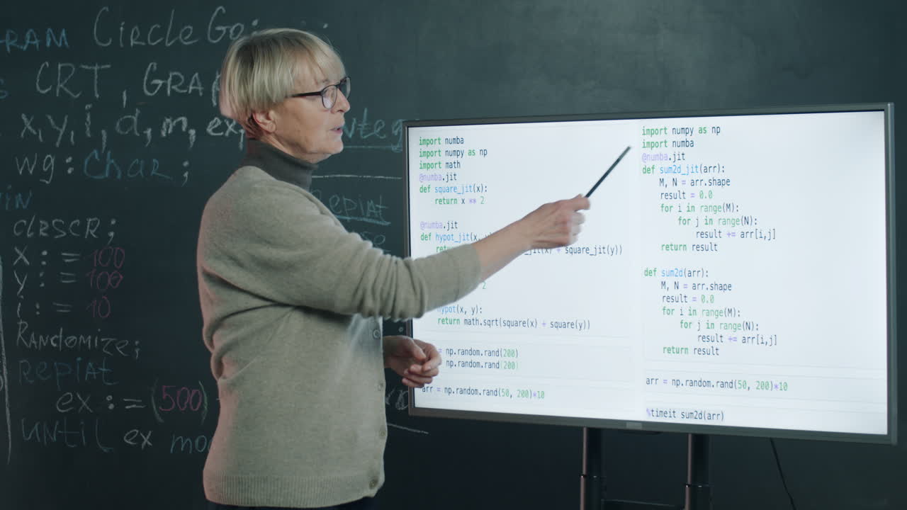 Teacher Explains Coding in Classroom