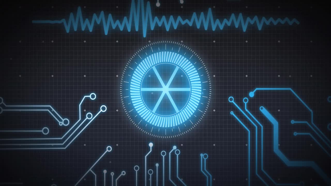 Animation of scope scanning and data processing over grid