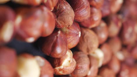 close-up of hazelnuts