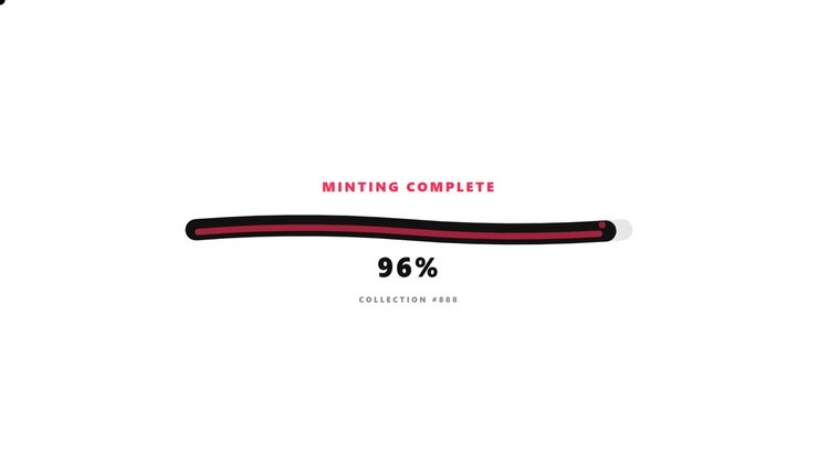 Digital Progress Bar Showing Minting Process for NFT Collection
