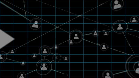 animación de la red de conexiones con flechas y cuadrícula