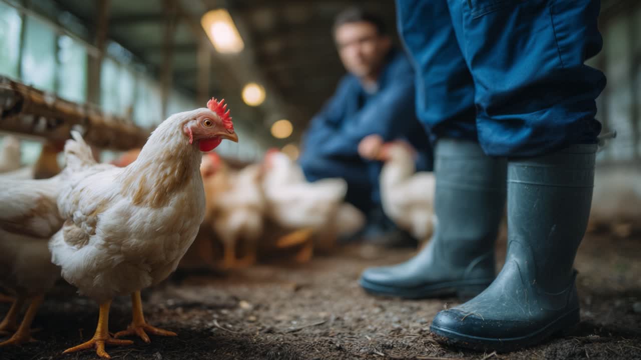 A Farmer and His Chickens: Engaging with Birds in a Lively Rural Barn Environment Full of Life, Nature, and Agriculture Essentials for Sustainable Farming Practices