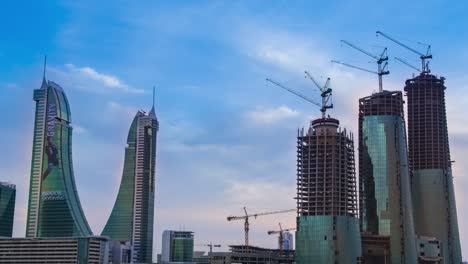 bahrain financial harbour - timelapse - camera movement