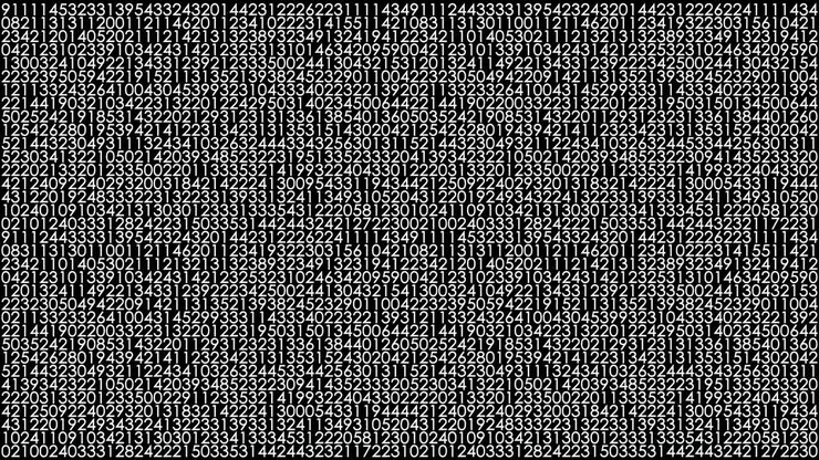 Ziffernkombinationen. Konzept der Künstlichen Intelligenz