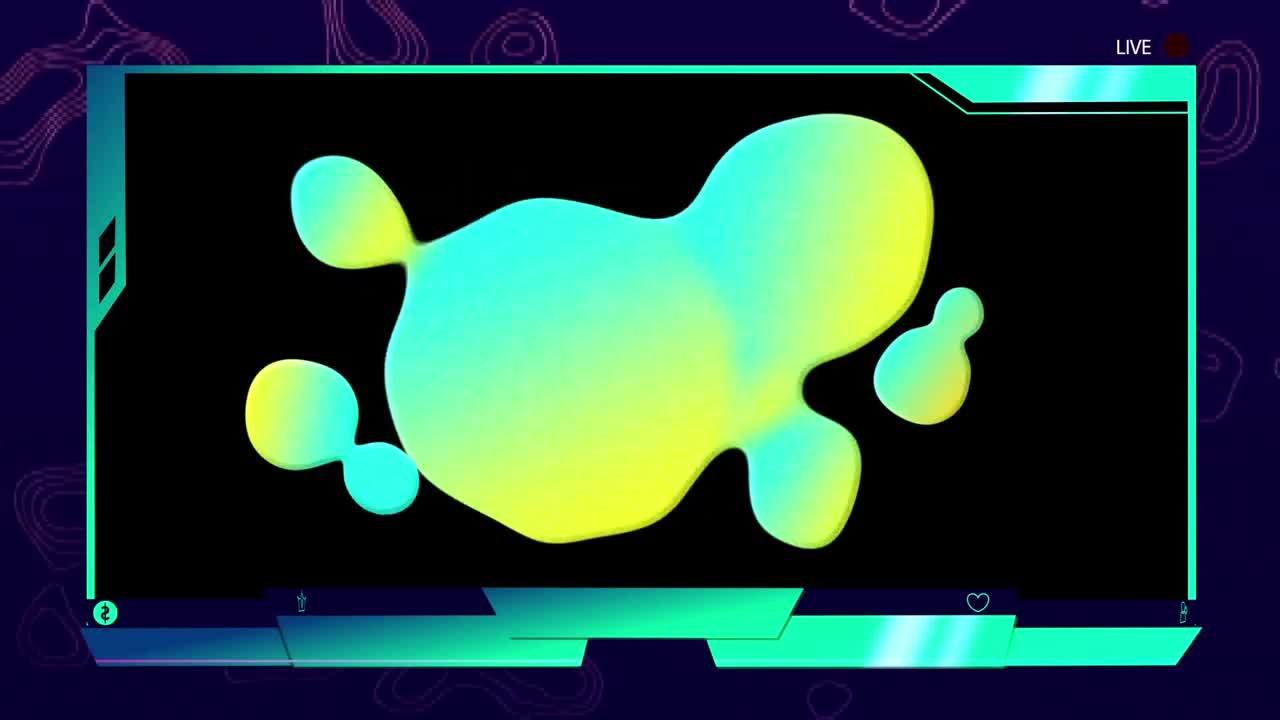 Animation of glowing blob on screen recording in background