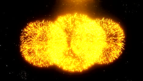 Ramadan Mubarak_Urdu Text Wish On Firework Display Explosion Particles.